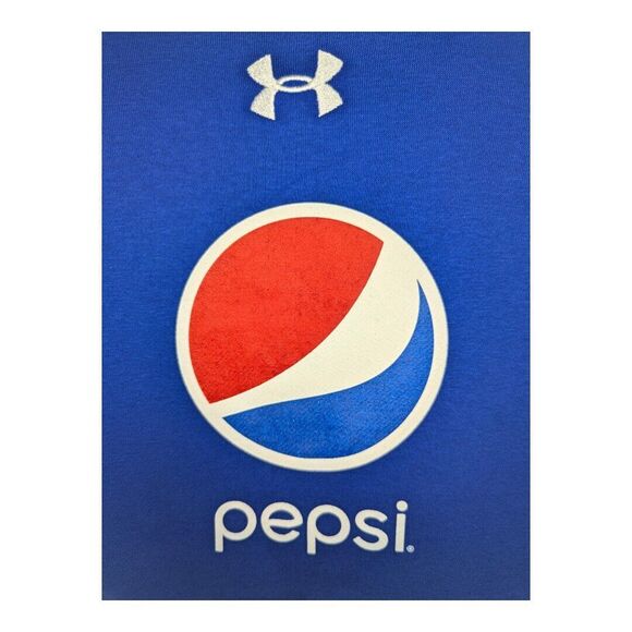 Under Armour PEPSI Collab Crew Neck Sweatshirt Kangaroo Pocket Blue Sz 3xl - Picture 4 of 5